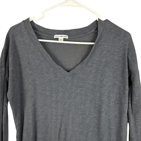 James Perse Sweater Womens Small V Neck Pullover‎ Lightweight Long Sleeve Top - Picture 3 of 11